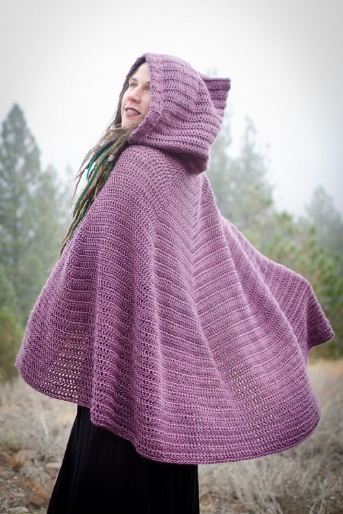 Crochet Hooded Cape Free Patterns 3