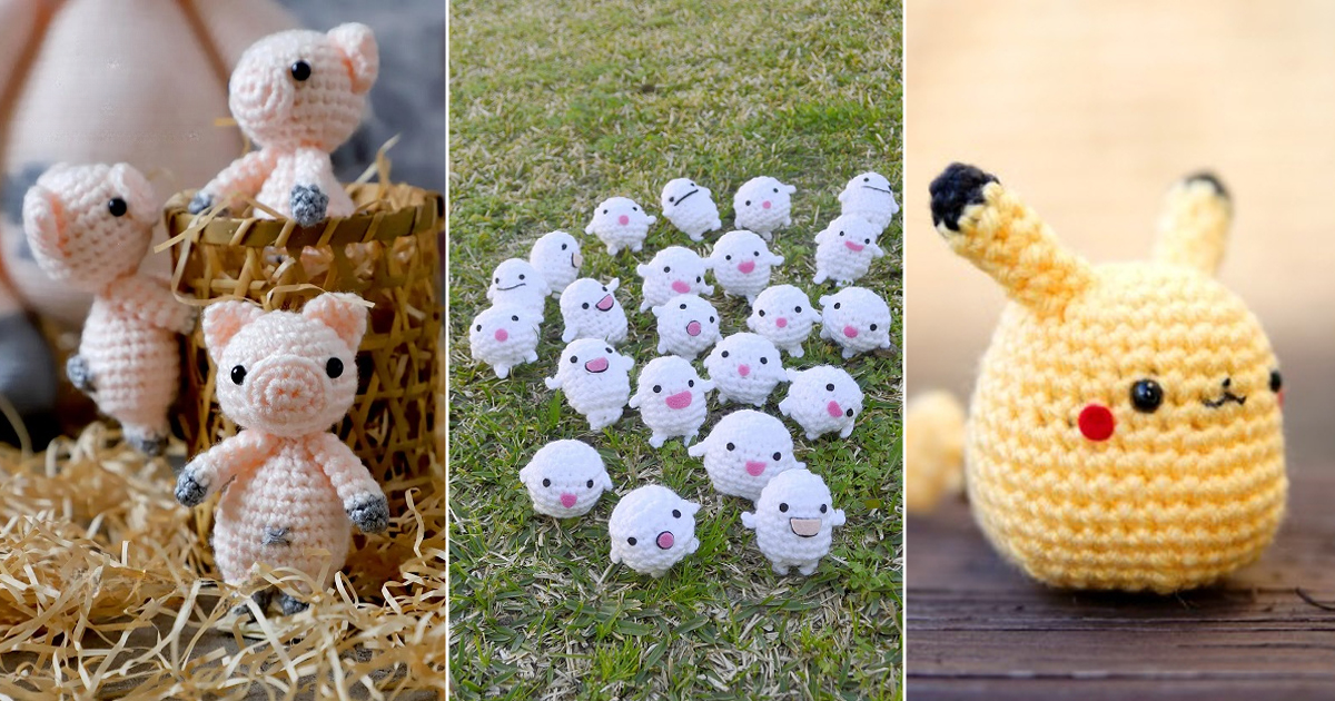 Crochet Miniature Cartoon Animals Free Patterns